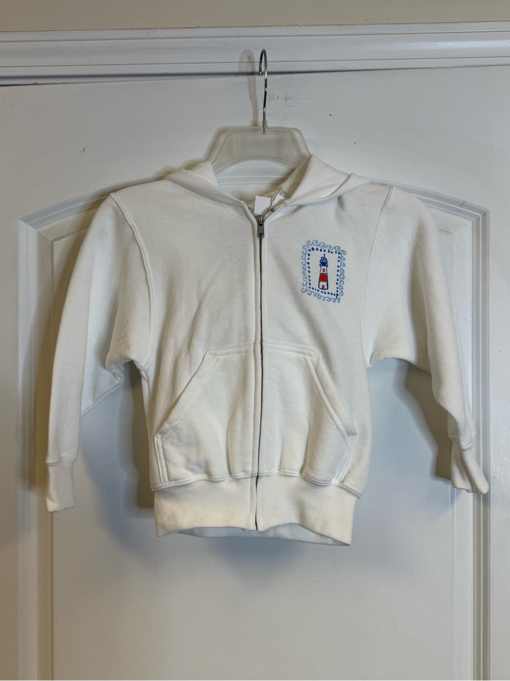 Roller Rabbit Kids Ack Summer Zip Hoodie White Nautical Size 4 NWT